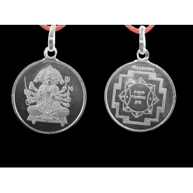 Panchmukhi Hanuman Yantra Pendant In Pure Silver