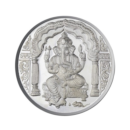 Lord Ganesh Coin In Pure Silver 100 Gms