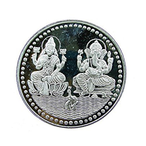 Ganesh Laxmi Coin In Pure Silver 500 Gms
