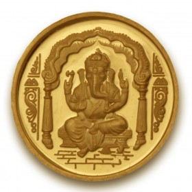 Lord Ganesh Coin In Pure 999 Gold 24K 5 Grams