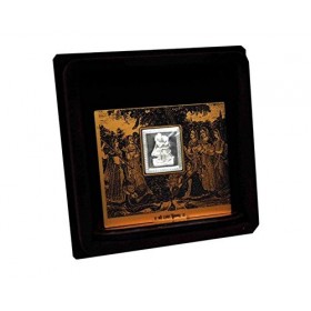 Radhe Krishna Wooden Frame With Pure Silver Coin Of 7 Grams