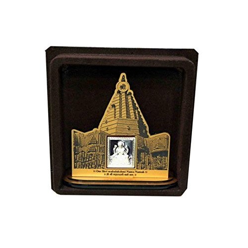 Goddess Laxmi Wooden Frame With Pure Silver Coin Of 7 Grams