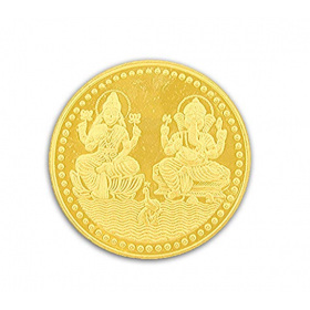 Ganesh Laxmi Coin In Pure Silver Gold Plated 10 Gms