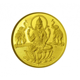 Goddess Laxmi Coin In Pure Silver Gold Plated 100 Gms