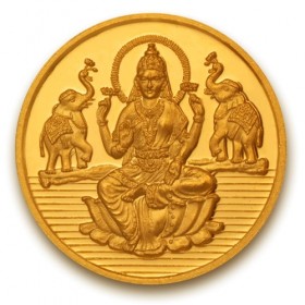 Goddesss Laxmi Coin In Pure 999 Gold 24K 1 Gram