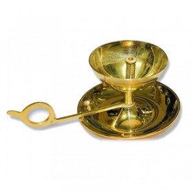 Diya With Handle In Brass