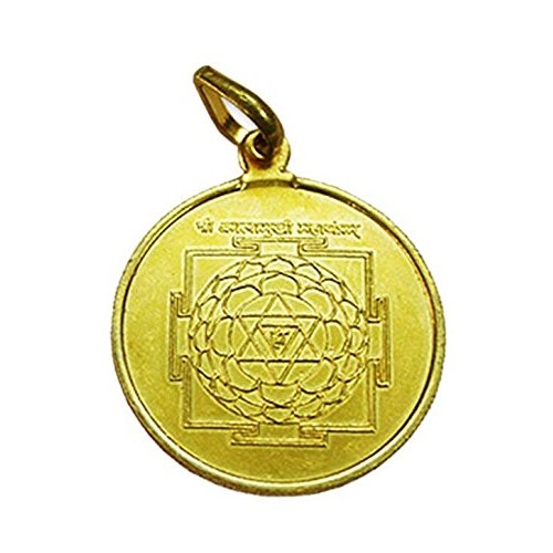 BaglaMukhi Yantra Pendant In Copper Gold Plated