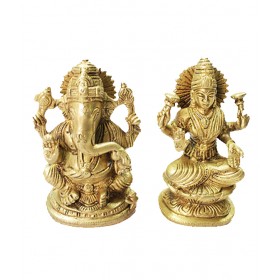 Ganesh Laxmi Idol In Brass