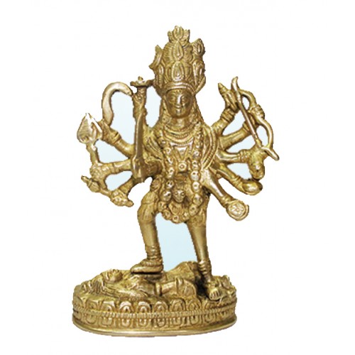 Mahakali Standing On Shiva Idol In Brass