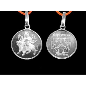 Durga Bisa Yantra Pendant In Pure Silver