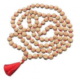 6 Mukhi Indonesian Rudraksha Mala 108 Beads (12mm-14mm)