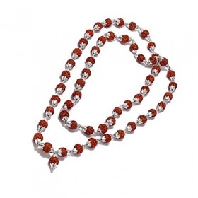 Buy 5 Mukhi Indonesian Rudraksha Mala 54 Beads In Silver